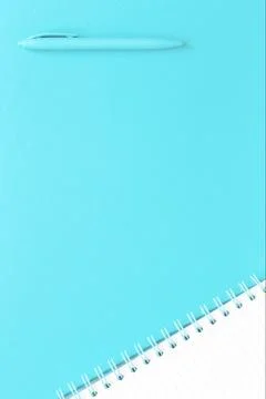 Assorted office and school white and blue stationery Stock Photos