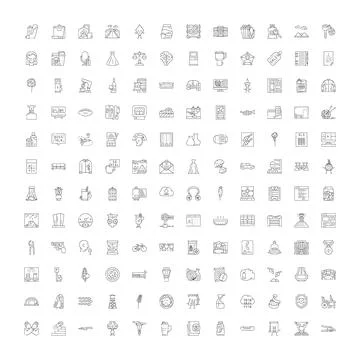 Assorted outline icons set for web and interface design Stock Illustration