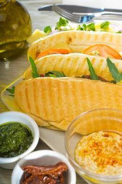 Assorted panini sandwich Stock Photos