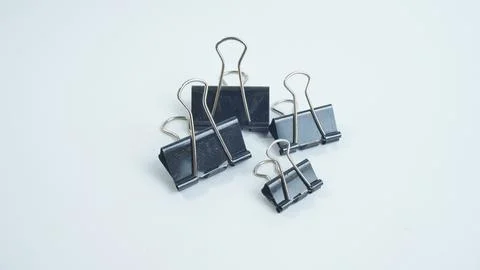 Assorted Paper Clips in Various Sizes Stock Photos