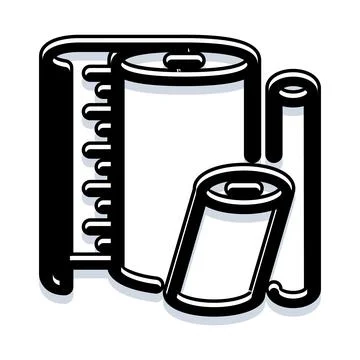 Assorted paper rolls for household cleaning and hygiene Illustrazione stock