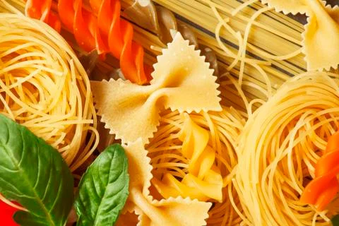 Assorted Pasta, selective focus Stock Photos