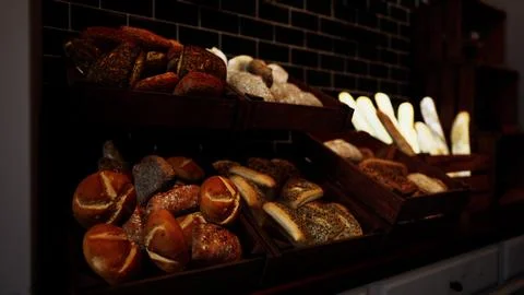 Assorted Pastries Displayed on Shelf Stock Illustration