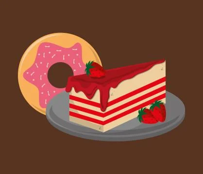 Assorted pastry image Stock Illustration