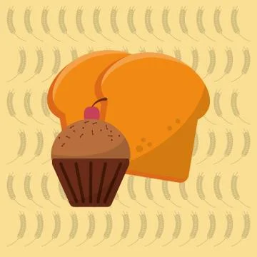 Assorted pastry image Stock Illustration