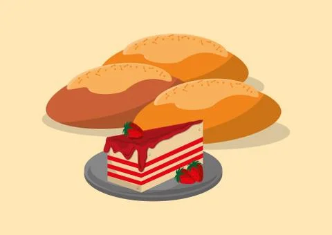 Assorted pastry image Stock Illustration