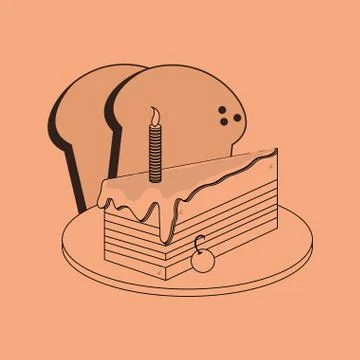 Assorted pastry image Stock Illustration