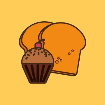 Assorted pastry image Stock Illustration
