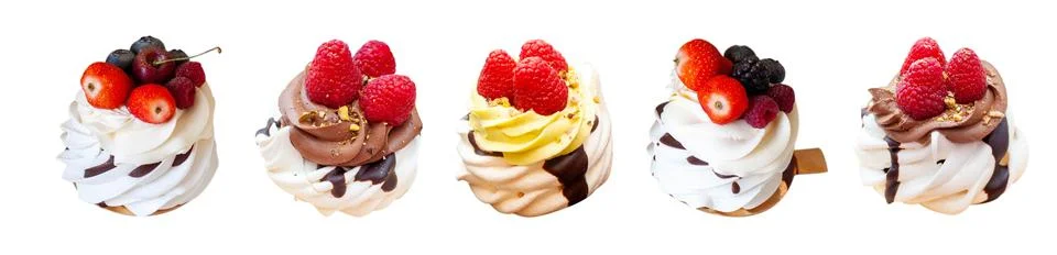 Assorted Pavlova mini 5 pc copy Stock Photos