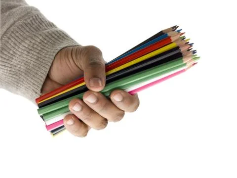 Assorted pencils set Stock Photos