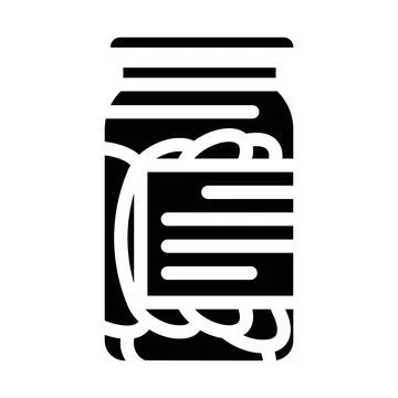 Assorted pickled vegetables glyph icon vector illustration Stock Illustration