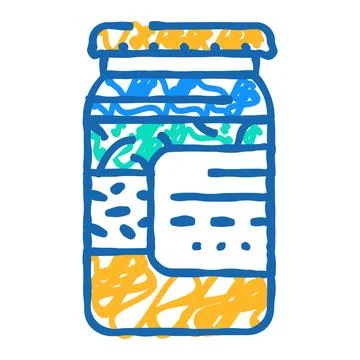 Assorted pickled vegetables icon doodle illustration Stock Illustration