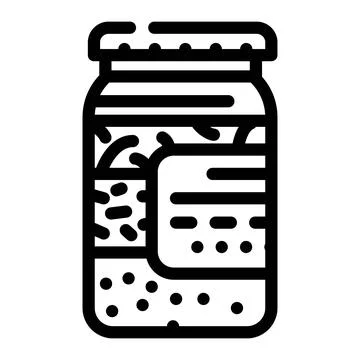 Assorted pickled vegetables line icon vector illustration Stock Illustration