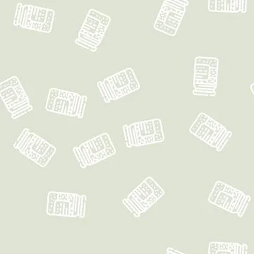 Assorted pickled vegetables line vector seamless pattern Stock Illustration