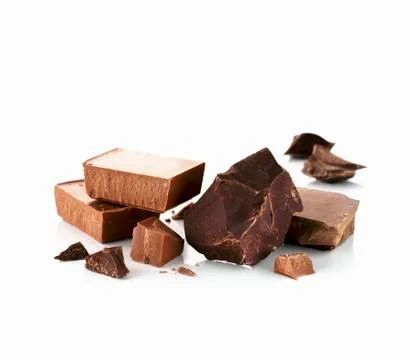 Assorted pieces of chocolate Stock Photos