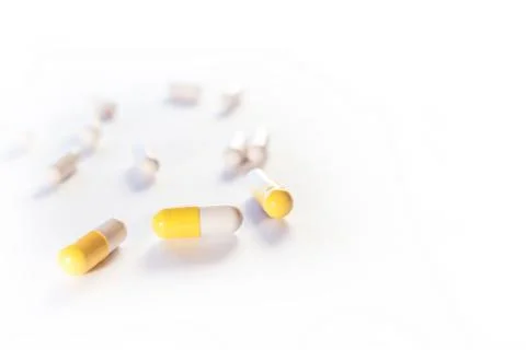 Assorted pills isolated Stock Photos