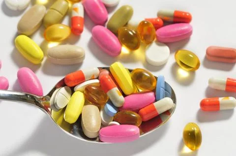 Assorted pills Stock Photos