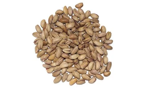 Assorted pistachios in white background Stock Photos
