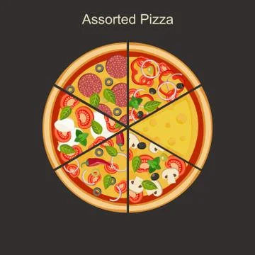 Assorted pizza Illustrazione stock