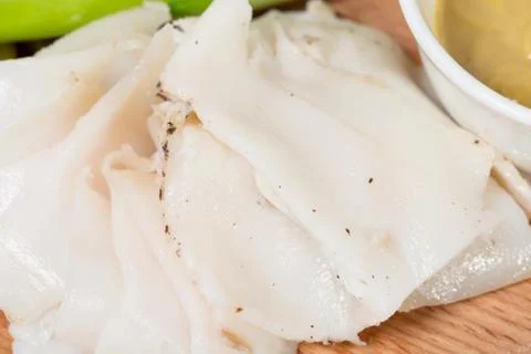 Assorted pork fat with pickles. Stock Photos