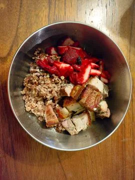 Assorted Pork Variants with Fried Pork and Char Siu Stock Photos