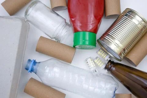 Assorted Recyclable Materials Ready for Collection Stock Photos