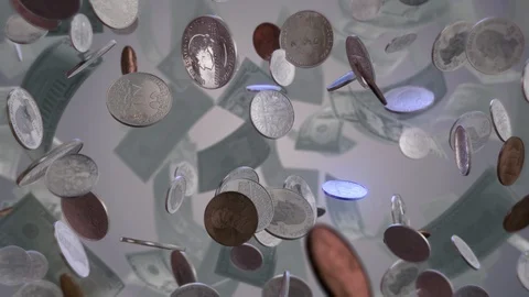 Assorted Red and Blue Pills change to Money Stock Footage 117487332