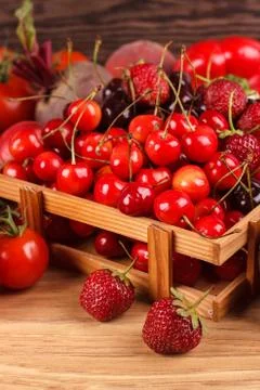 Assorted red raw organic vegetables Stock Photos