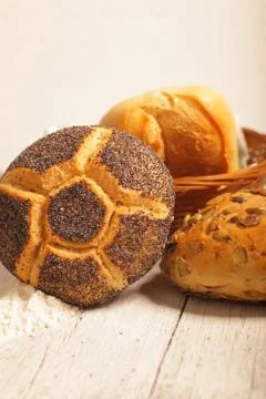 Assorted rolls with seeds Foto stock