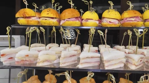Assorted sandwiches for events Stock Footage 240982513