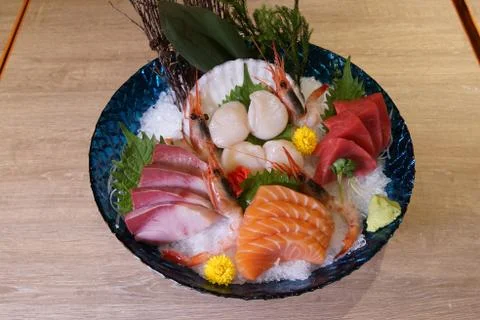 Assorted sashimi with ice Foto stock