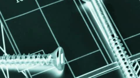 Assorted screws on a blueprint Stock Footage 21306951