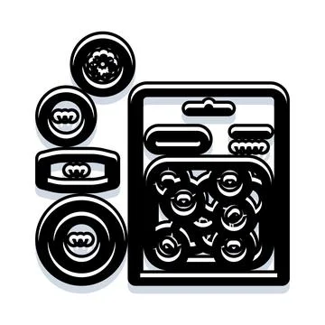 Assorted sewing buttons and fasteners for crafting Stock Illustration