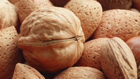 Assorted shelled nuts extreme close up stock footage Vídeo Stock 310999606