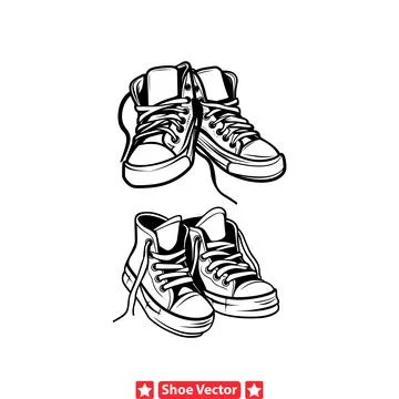 Assorted Shoe Vector Graphics Set for Creative Projects Stock Illustration