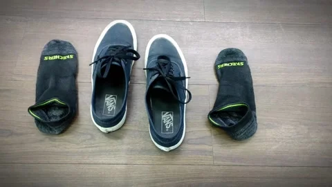 Assorted shoes and socks Stock Footage 211818063