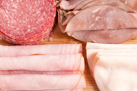 Assorted sliced meat Stock Photos