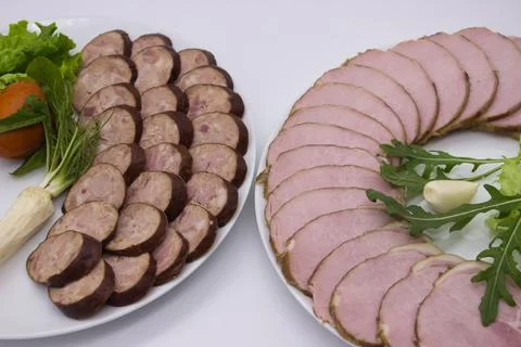 Assorted Sliced Meat Platter Stock Photos