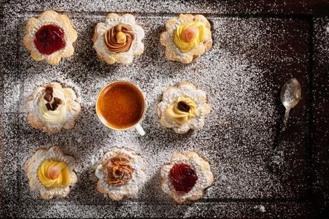Assorted small cookies . Stock Photos