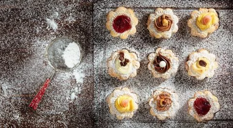 Assorted small cookies . Stock Photos
