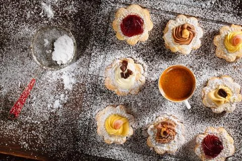 Assorted small cookies . Stock Photos
