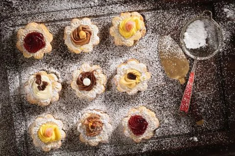 Assorted small cookies . Stock Photos