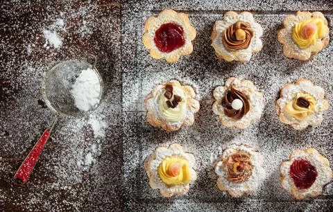 Assorted small cookies . Stock Photos
