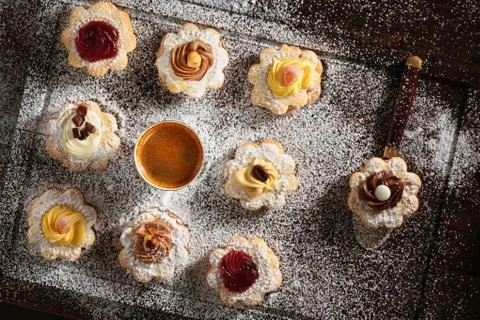 Assorted small cookies . Stock Photos
