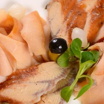 The assorted smoked fish Stock Photos
