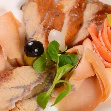 The assorted smoked fish Stock Photos