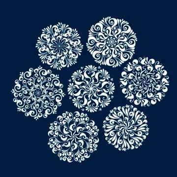 Assorted snowflake winter set for xmas projects Stockillustratie