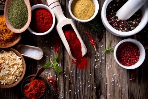 Assorted spices Stock Photos