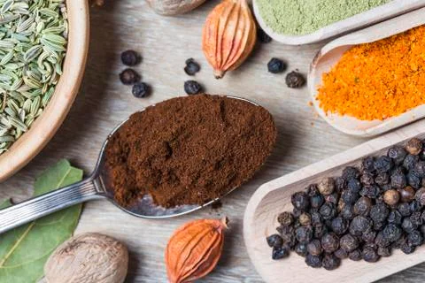 Assorted spices 库存照片