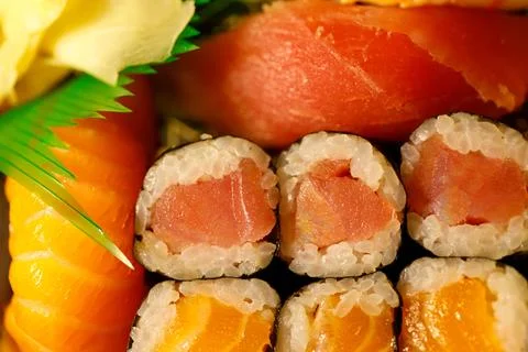 Assorted Sushi and Sashimi Platter Stock Photos